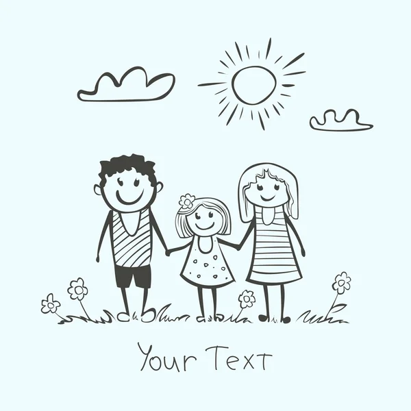 Happy family children drawing