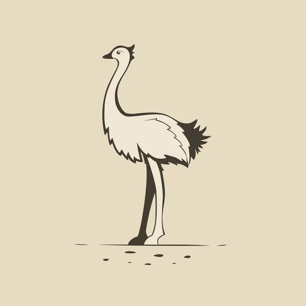 Ilustraciones avestruz sobre un fondo claro. Logotipo del vector — Vector de stock