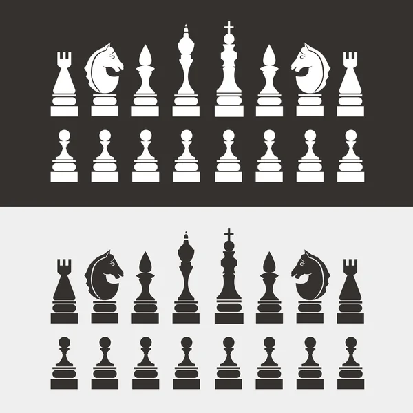 Schachfiguren flachen Stils. Vektor. — Stockvektor