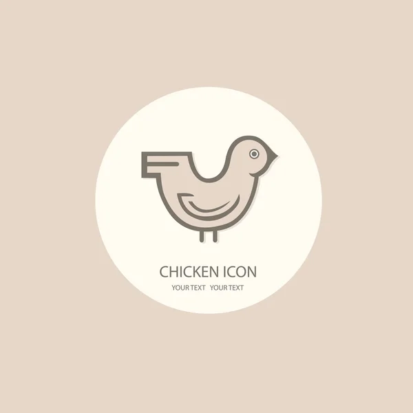 Chicken logo painted in black and white on a white background. S — Stock Vector
