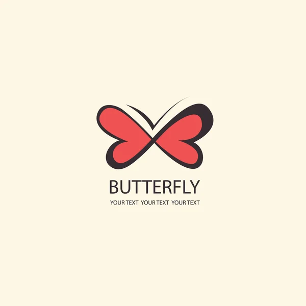 Sweet Butterfly. wings in the shape of hearts. Vector icons patt — Stock Vector