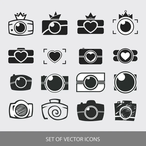 Photos Logo. Camera, logo vector set. Trendy Hipster camera. pho — Stock Vector