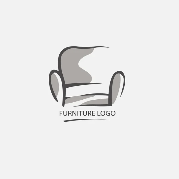 あなたのビジネスのためのソファ家具ロゴ。要素設計ベクトルを設定 — ストックベクタ