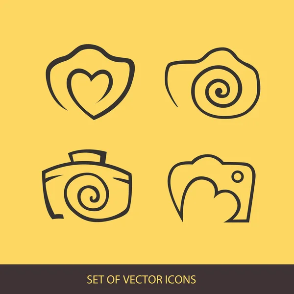 Foto's-Logo. Camera, logo vector set. Trendy Hipster camera. Pho — Stockvector