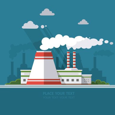 Enerji istasyonu. Santral arka plan üzerine