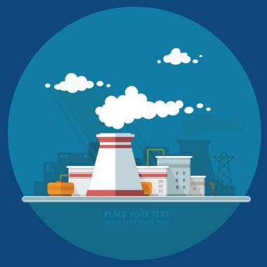 Enerji istasyonu. Santral arka plan üzerine