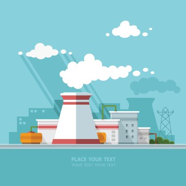 Enerji istasyonu. Santral arka plan üzerine