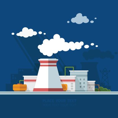 Enerji istasyonu. Santral arka plan üzerine