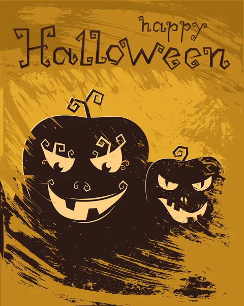 Feliz Halloween. Calabazas sobre un fondo oscuro, volante para su d — Vector de stock