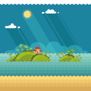 Doğa - yaz tatil tatil tropikal Okyanusu Adası palmiye ile