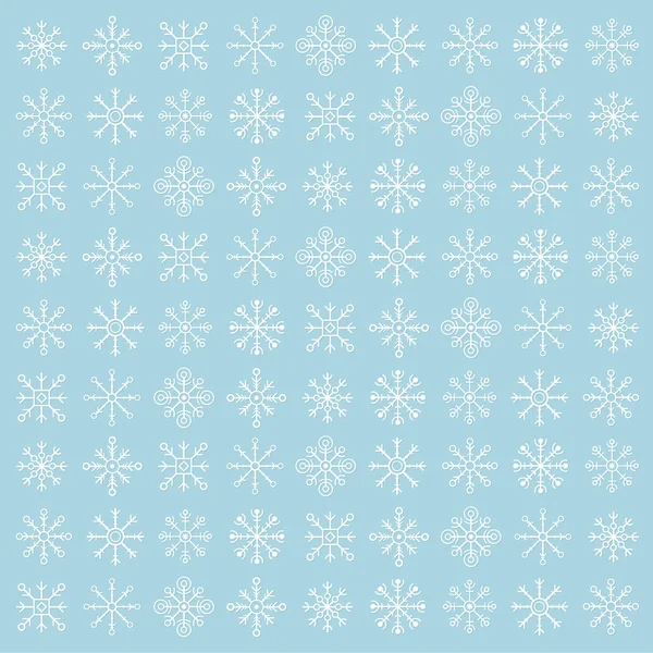 Schneeflocken. Wintervektorhintergrund. Weihnachtsmuster — Stockvektor