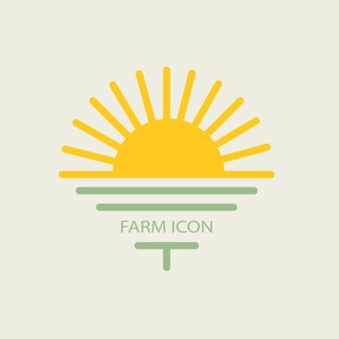 Logo farmhouse, with the sun and golf. flat design for your busi clipart