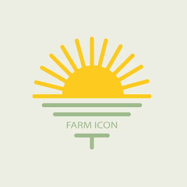 Logo çiftlik evi, güneş ve golf. Senin busi için düz tasarım