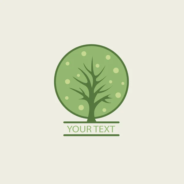 Modello di progettazione logo vettoriale albero. Logotipo giardino conce creativo — Vettoriale Stock