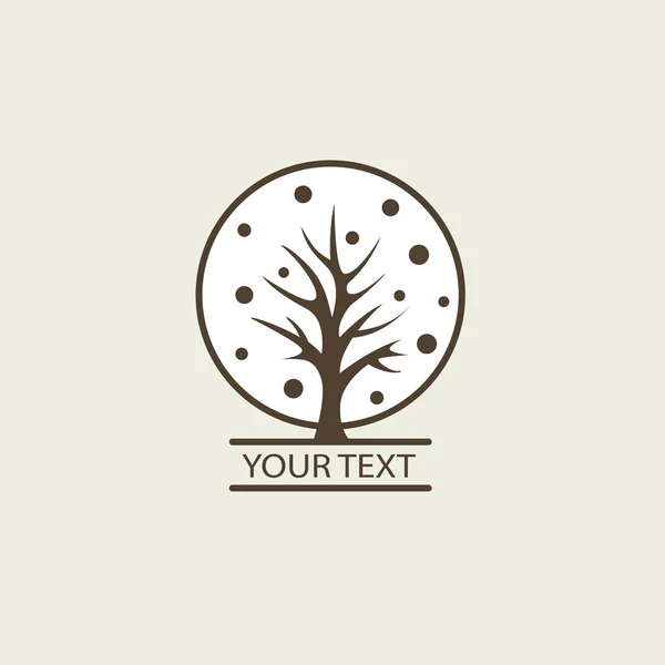 Modello di progettazione logo vettoriale albero. Logotipo giardino conce creativo — Vettoriale Stock