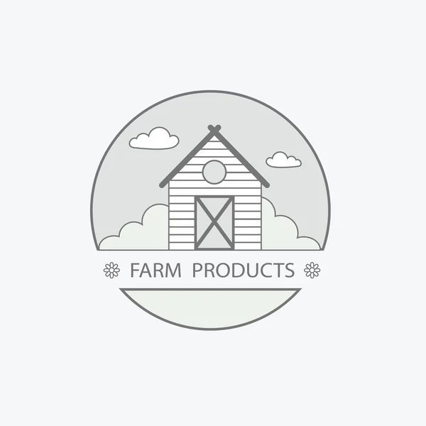Modèle vectoriel de conception écologique de villa de logo de ferme. Maison à la campagne — Image vectorielle