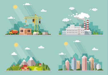 Tasarımınız için simgeler kümesi. Düz stil vektör çizim.