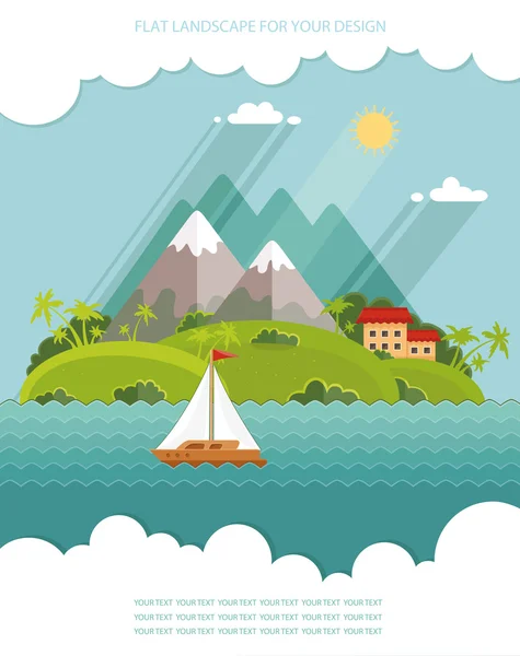 Doğa - renk vektör düz Icon set ve illüstrasyon yaz saati