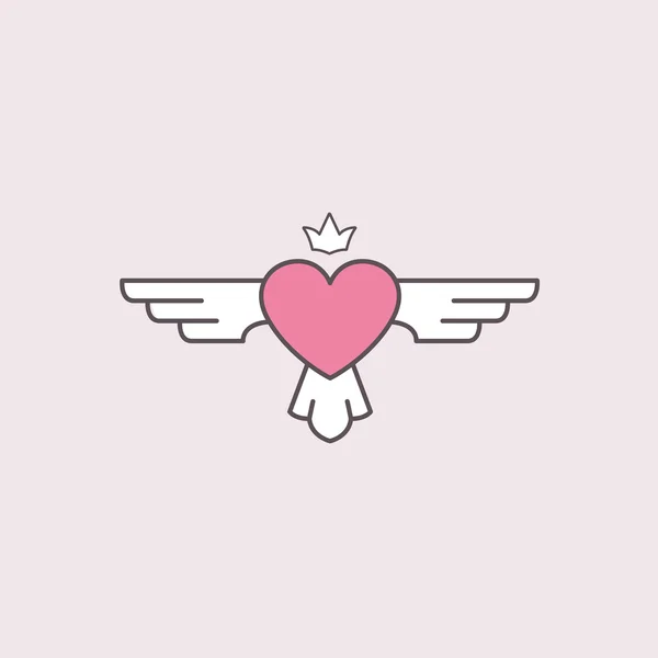 Heart with wings icons. Vector illustration for your design — Stock Vector