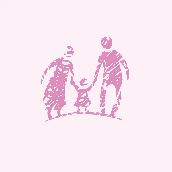 Ikona miłość rodziny. logo dla projektu — Wektor stockowy