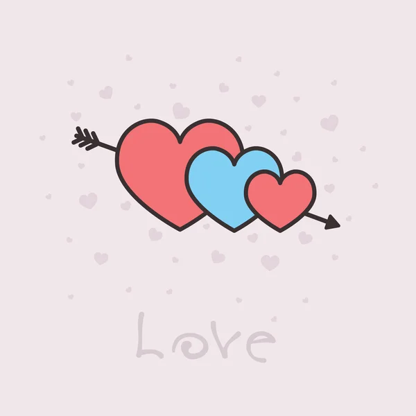 Icona cuore e freccia. Adoro San Valentino. illustrazione vettoriale — Vettoriale Stock
