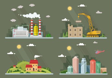 Tasarımınız için simgeler kümesi. Düz stil vektör çizim.