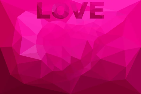 The illustration Love Pink color and Heart polygon Background design. — Stock Vector
