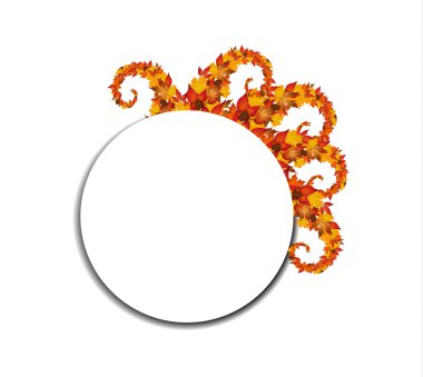 Swirls daire elemen çevresinde sonbahar yaprakları