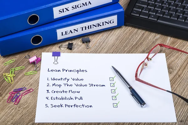 Lean Thinking, Six Sigma, Principles Of Lean — Stock Photo, Image