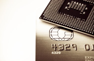 Kredi kartı ve işlemci arka plan