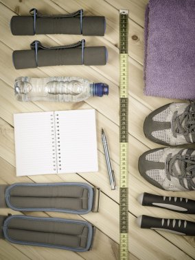 Fitness ekipmanları görünümünü 