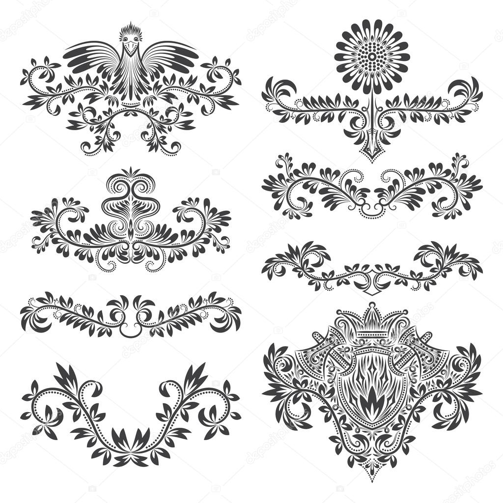 Design ornamental elements set — Stock Vector © vectordivider 101132430