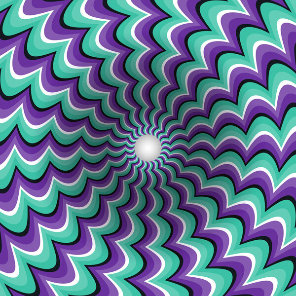 Meandering strips funnel  Optical illusion illustration