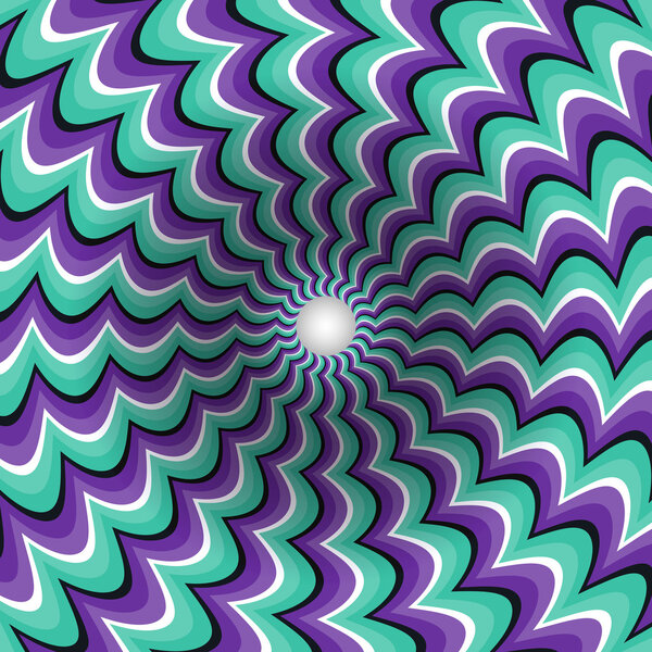 Meandering strips funnel  Optical illusion illustration