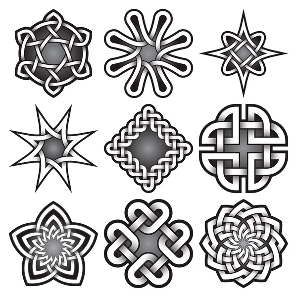 Набор шаблонов логотипов в стиле кельтских узлов — стоковый вектор
