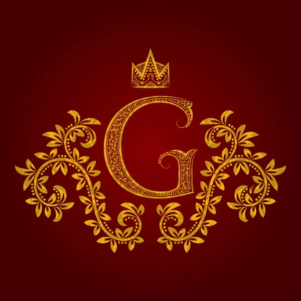 Vintage tarzı desenli altın harf G monogram