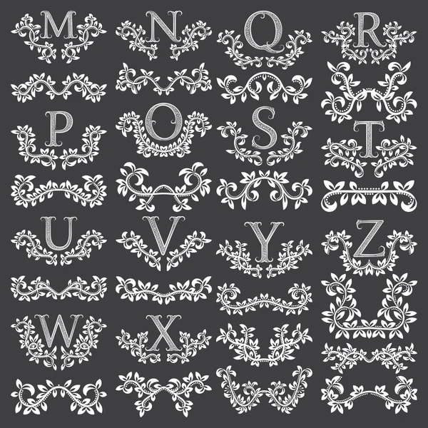 Big set of ornamental elements for design — Stock Vector