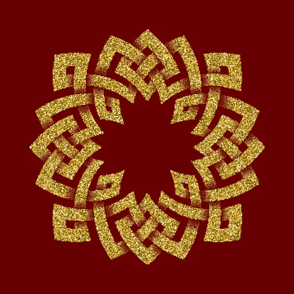 Золотой блестящий символ в форме восьмиугольника — стоковый вектор