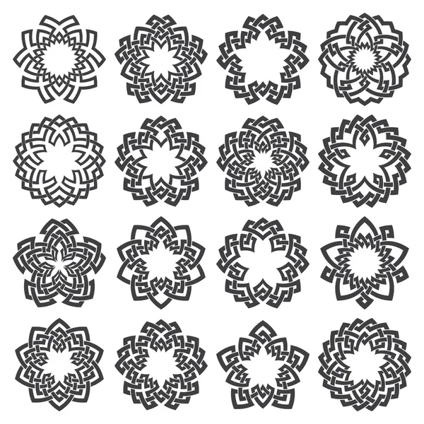 Colección mandalas pentagonales — Vector de stock