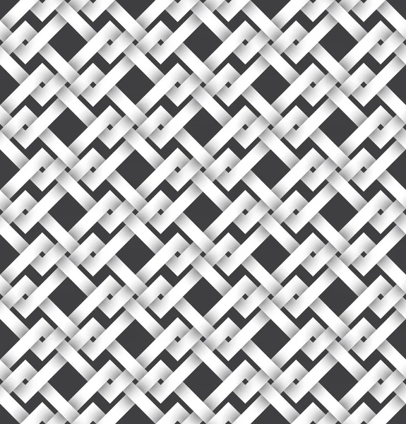 Seamless pattern of intertwined zigzag bands — Stock Vector