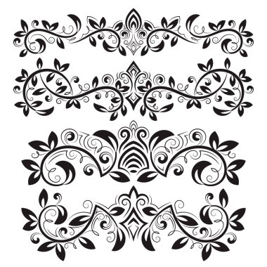 Tasarım Dekoratif-süsleme elementler ve vintage başlık dekorasyon ayarla.