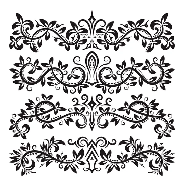 Conjunto de elementos ornamentales de diseño y decoraciones de titulares vintage . — Vector de stock