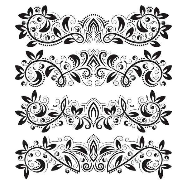 Conjunto de elementos ornamentales de diseño y decoraciones de titulares vintage . — Vector de stock