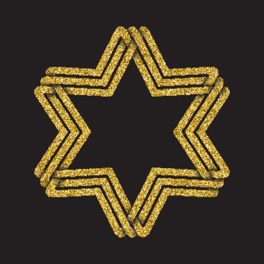 Işıltılı sembolünde altın hexagram labirent formu