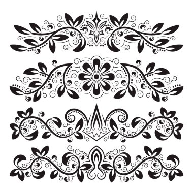 Dekoratif-süsleme elementler tasarlayın. Vintage başlık dekorasyon seti.