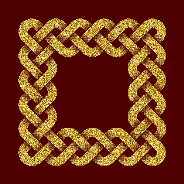 Symbole scintillant doré en forme de labyrinthe carré — Image vectorielle