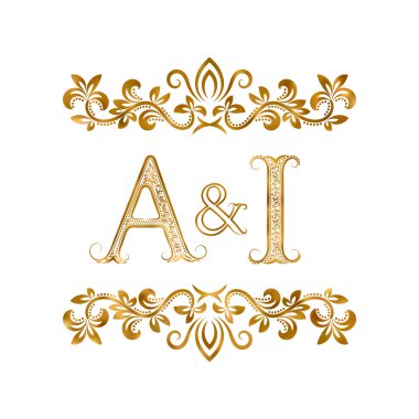 A ve ben vintage baş harfleri logo simge.