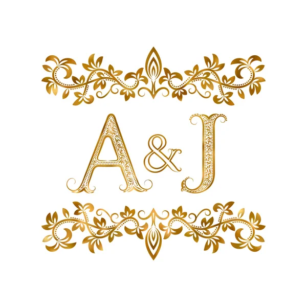 A & J vintage iniciales logotipo símbolo . — Vector de stock