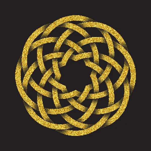 循環マンダラ形式できらびやかな黄金のシンボル — ストックベクタ