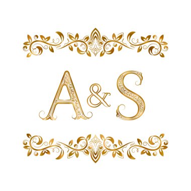 A ve S vintage baş harfleri logo simge.